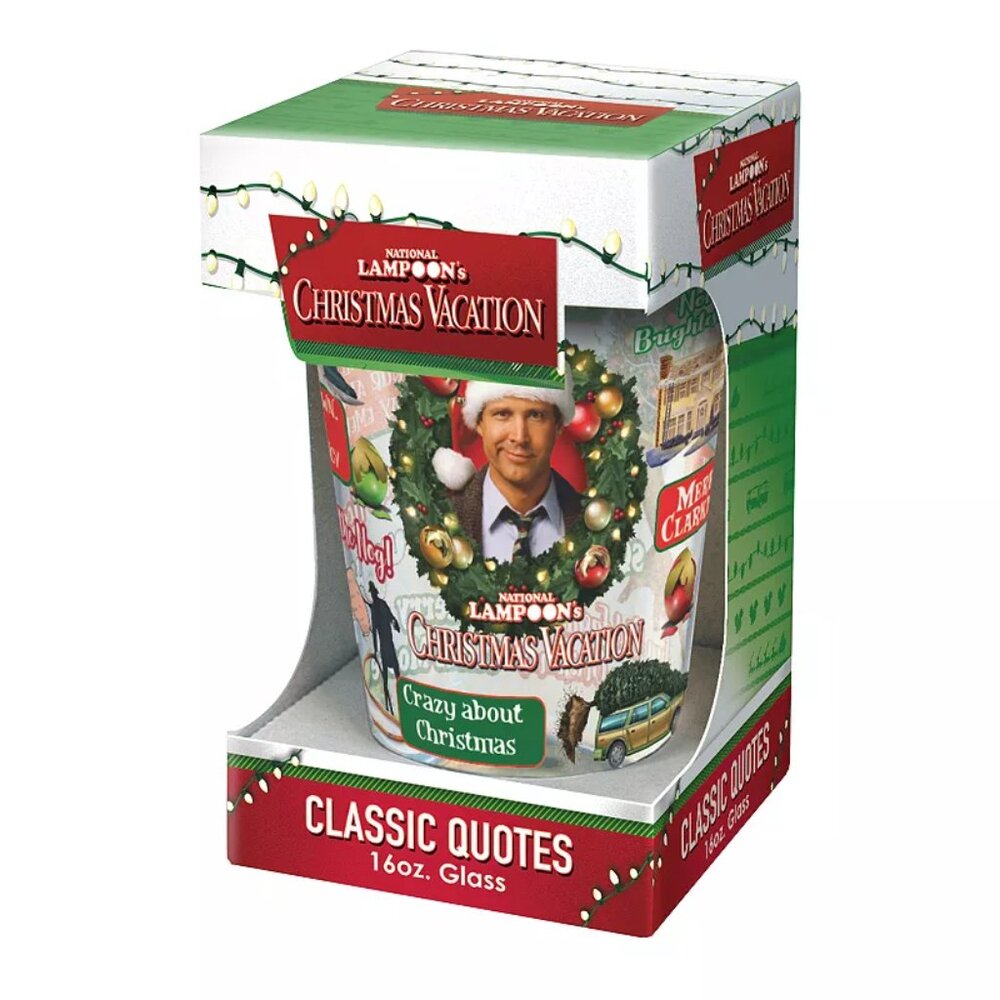 ICUP National Lampoon's Christmas Vacation Classic Quotes 16-oz. Glass, Clear